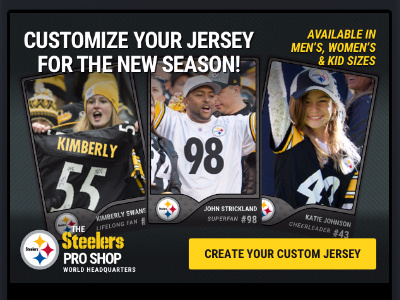 Fan Trading Cards ecommerce email made with invision nfl steelers