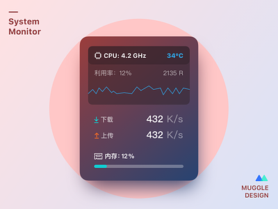 A Customized System Monitor / Desktop Widget aida64 desktop widget monitor monitoring dashboard system monitor ui ui design widget 系统监视器 系统资源监视器