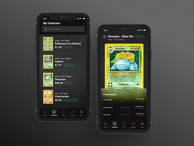 Card Collecting App collection mobile pokemon trading cards ui