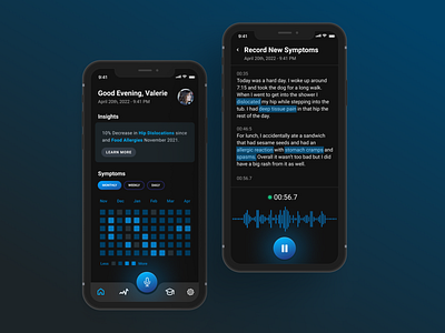 Symptom Tracker design mobile product tracker tracking voice voice memo