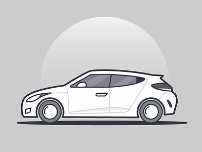 Veloster automotive car flat illustration hyundai illustrator veloster