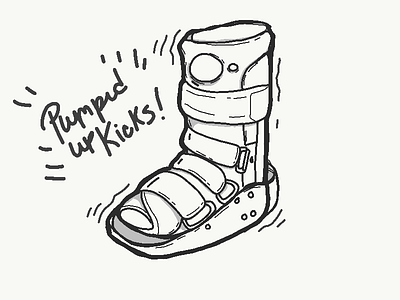 Medical Walking Boot - Sketch brace flat medical moon boot orthopedic surgery boot walking boot