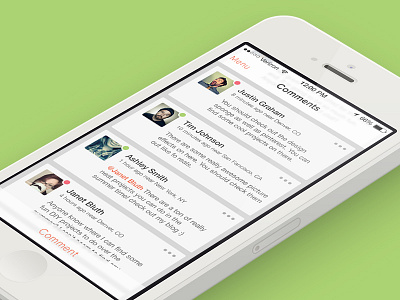 iOS 7 Commenting clean comment commenting flat green interface ios7 iphone photoshop psd transparent ui