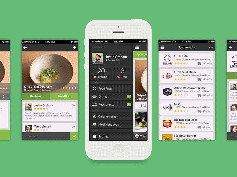 Food Delivery App animation app design interface ios iphone layout mobile mockup photoshop ui ux