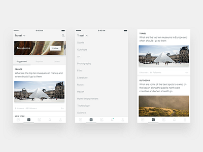 Jelly 2.0 - Discovery Feed Exploration app design flat interface iphone journal minimal photography type typography ui ux