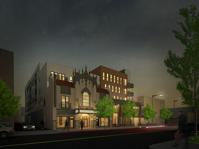 Mayfair Building Rendering (Night) 3d models photoshop rendering