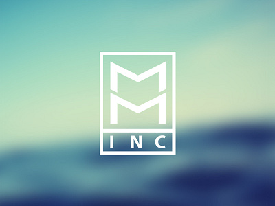 M+M Inc. Logo blue blur box branding clean green hipster letter logo m mm rectangle simple square stacked