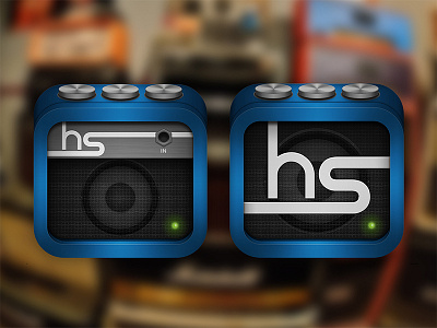 App Icon Variations. amp app black blue h icon ios iphone knobs launch mesh s shinny speaker