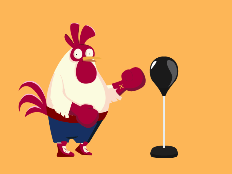 Boxing boxing chicken dynamic exercise illustration
