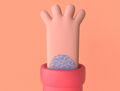 Hand 3d cartoon hand