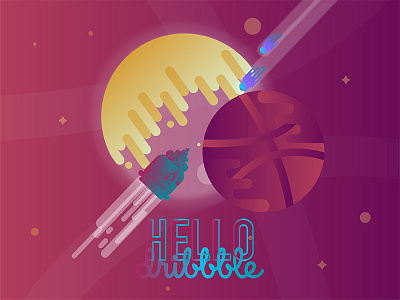 Hello Dribbble! firstshot galaxy hellodribbble illustration space