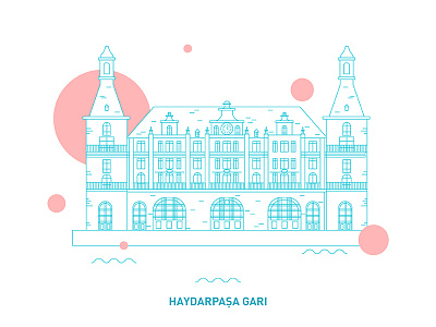 Haydarpaşa Garı / Haydarpasa Train Station architecture art building design digital art illustration