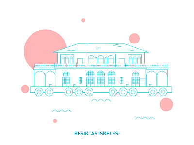 Tarihi Beşiktaş İskelesi / Historical Beşiktaş Ferry Terminal architecture art building design digital art illustration