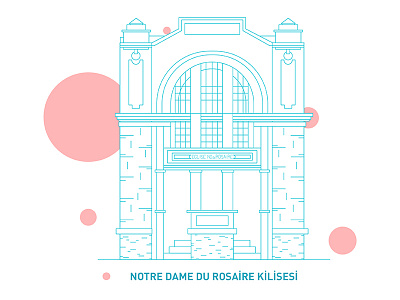 Notre Dame Du Rosaire Kilisesi / Notre Dame Du Rosaire Church architecture art building design digital art illustration