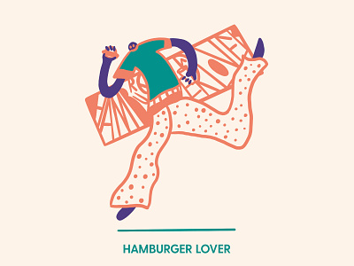 Character challenge character color flat hamburger illustration vector