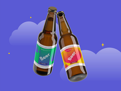 monday beer beer branding creative design gradient graphic design labels