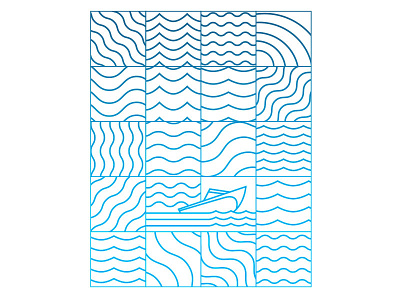 Lake Day 20 Pattern boat design illustration lake new york pattern summer swimming type typography water