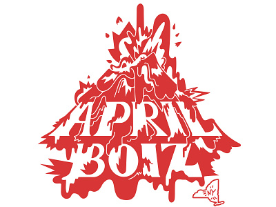 April Boiz 2021 birthday new york spring type typography volcano