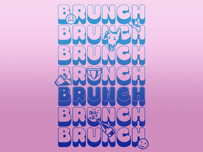 Brunch alcohol breakfast brunch champagne eggs emoji mimosa party type typography weekend