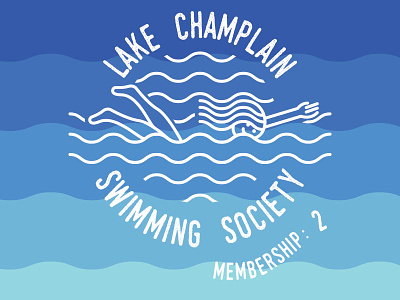Lake Champlain Swimming Society lake lake champlain logo new york pattern swim swimming type typography water waves wet
