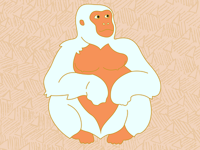 Suns Out gorilla pattern proud white gorilla