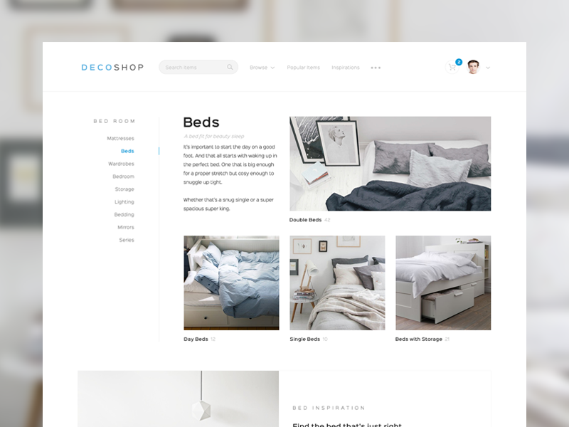 Category page category clean interior minimal product ui website white