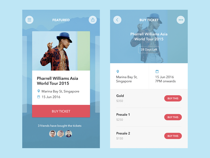 Inspirasi #26 - UI / UX Design Event App