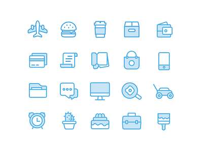 Blue Icons from Personal Assistant App