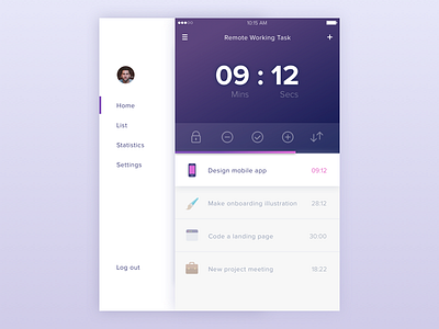 Time tracking app app clean ios minimal mobile pomodoro time tracker