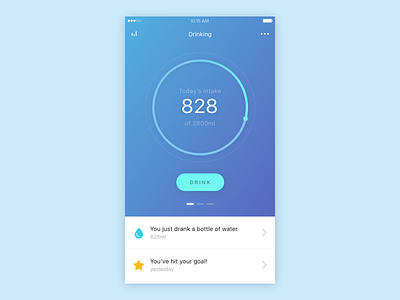 Health - Drink Counter app blue clean counter drink health mobile track ui ux water