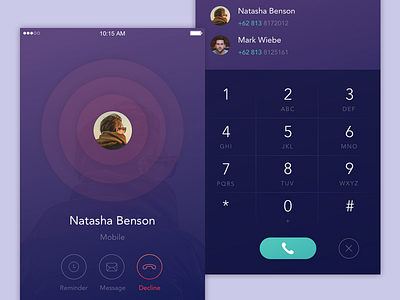 Incoming Call Screen app call clean ios minimal mobile phone ui ux