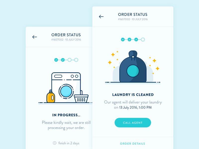 Order Status Screen - Laundry App by Thomas Budiman ...
