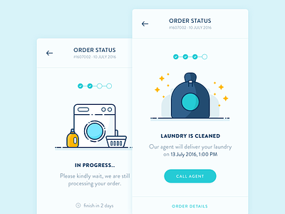 Order Status Screen - Laundry App 