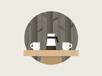 Coffee Illustration brown coffee dark flat forest illustration