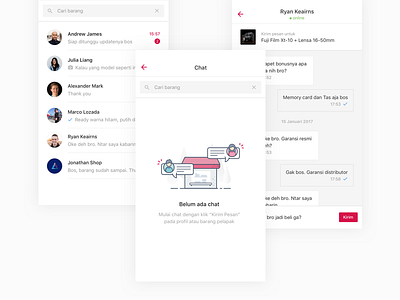 Bukalapak Chat - Mobile App chat clean ios minimal ui ux