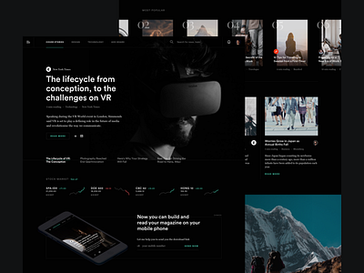 #001 News Dark UI Homepage