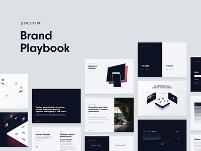 STRATIM – Brand Playbook brand brand guidelines colors illustration isometric mobility playbook style guide typography ui