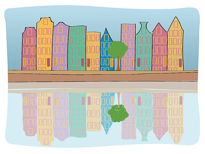 Amsterdam Houses design graphic design illustration