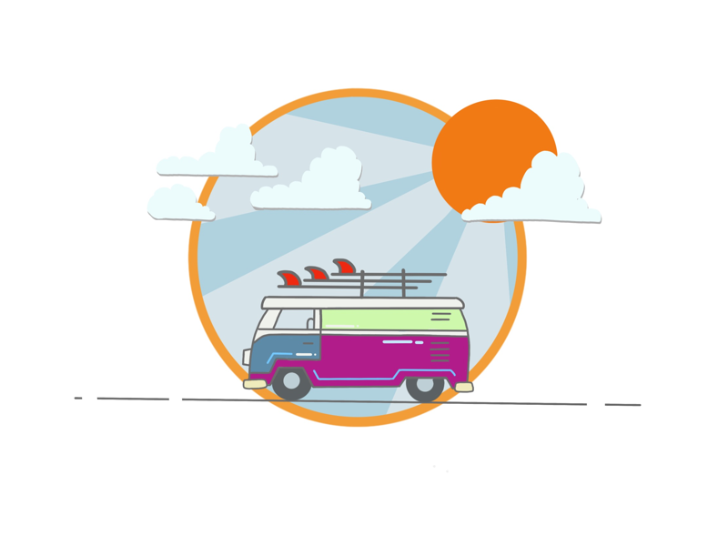 Road trip graphic design flat design ipad illustration procreate