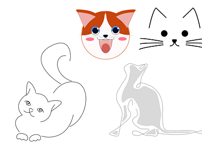 Cat Exploration cat illustration practice vector