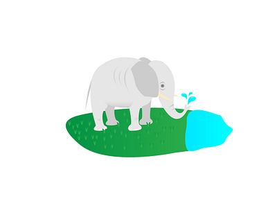 Elephant elephant grass grassland illustration vector artwork water