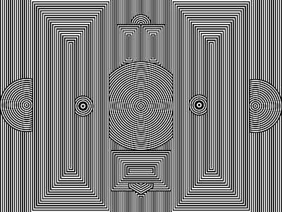 Optoface abstract face geometric illustration optic optical art optical illusion