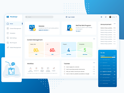 Dashboard UI Design backstage dashboard flat design illustration rounded system ui