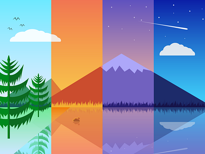 Four Seasons Painting Dribbble flat design graphic design