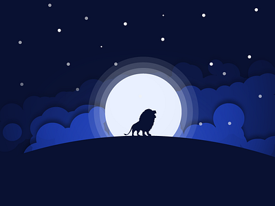 Night Lion design graphic