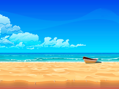 Sunny beach background 2d background games mobile platforms runner