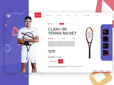 Wilson Landing Page concept design ecommerce federer homepage landing page shop tennis ui ux web web design webdesign website wilson