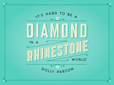 Dolly Parton Is Correct blue lettering quote