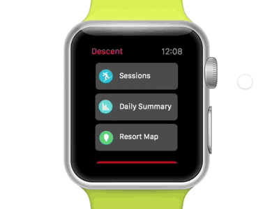 Snowboard Tracker Concept for Apple Watch apple watch concept fitness ski snowboard sports tracker winter