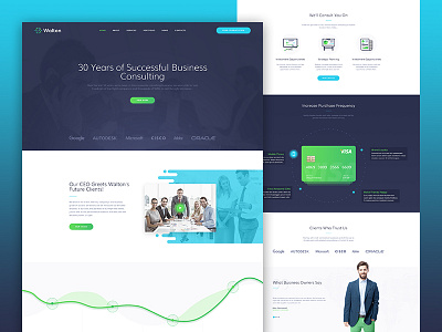 Walton | Consulting Agency business consulting agency corporate design financial first shot flat follow investment site typography web